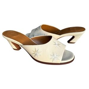 🆕 Chloe Oli Star Mule Sandals Cream Leather